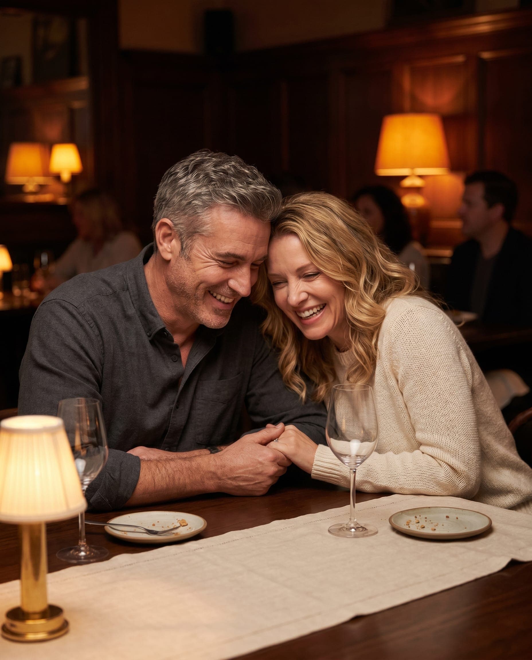 Couple laughing together