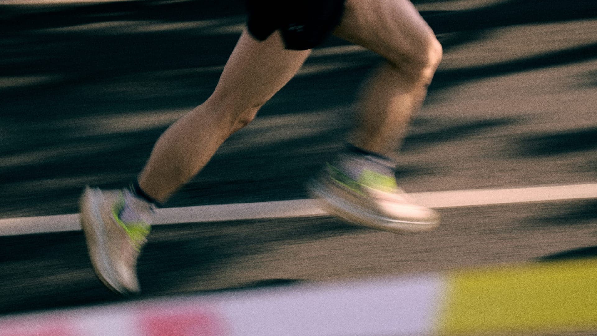 Athlete running on a track