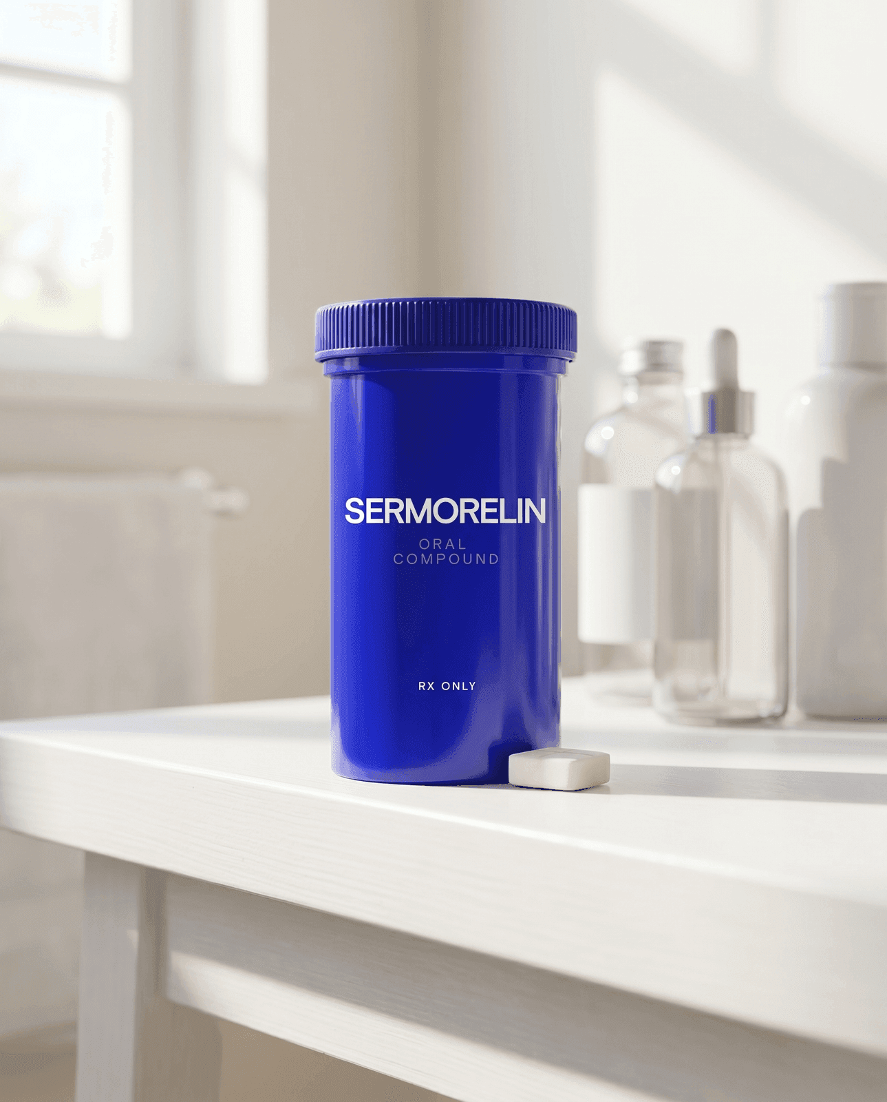 Oral Sermorelin sublingual lozenge bottle