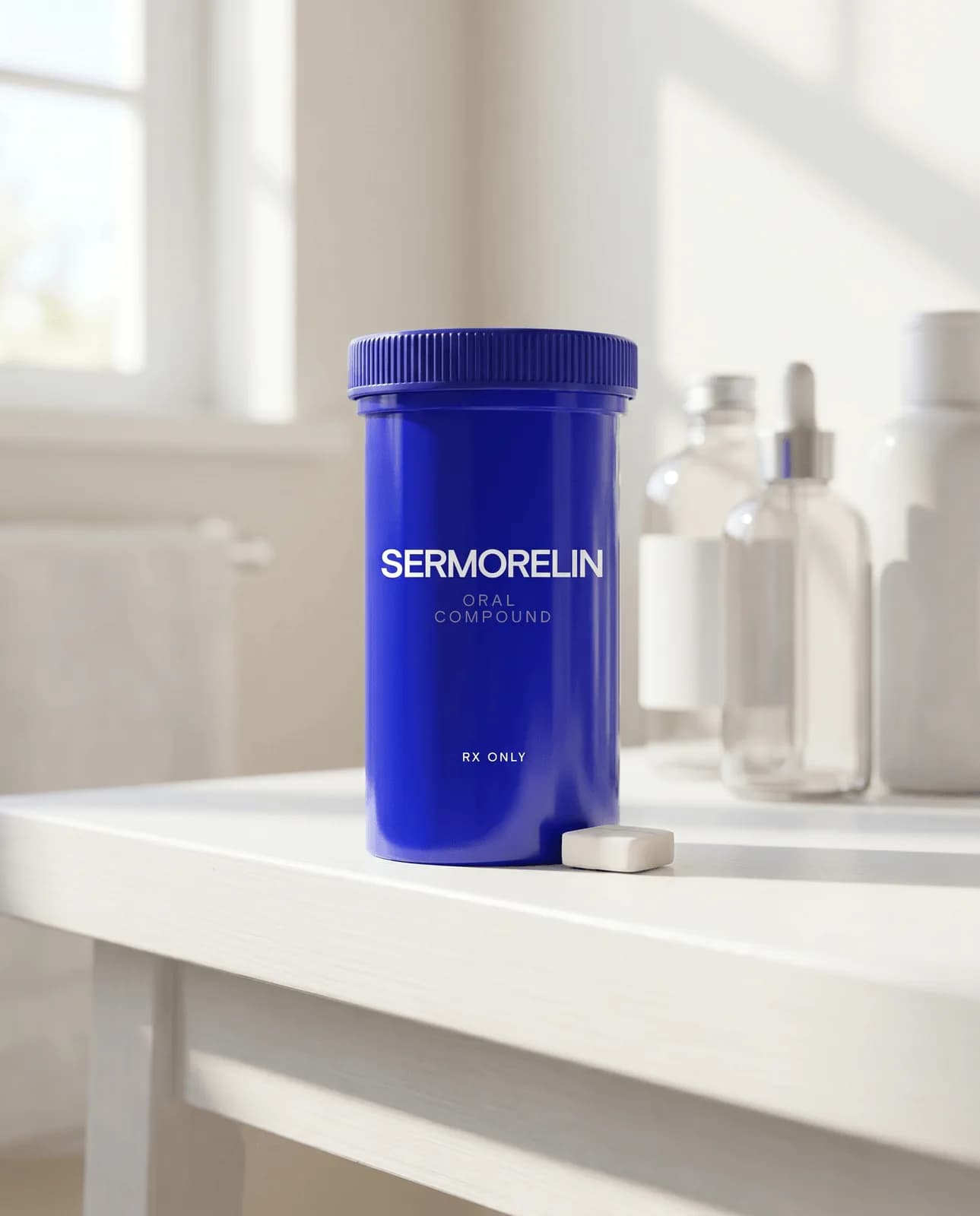 Oral Sermorelin sublingual lozenge bottle