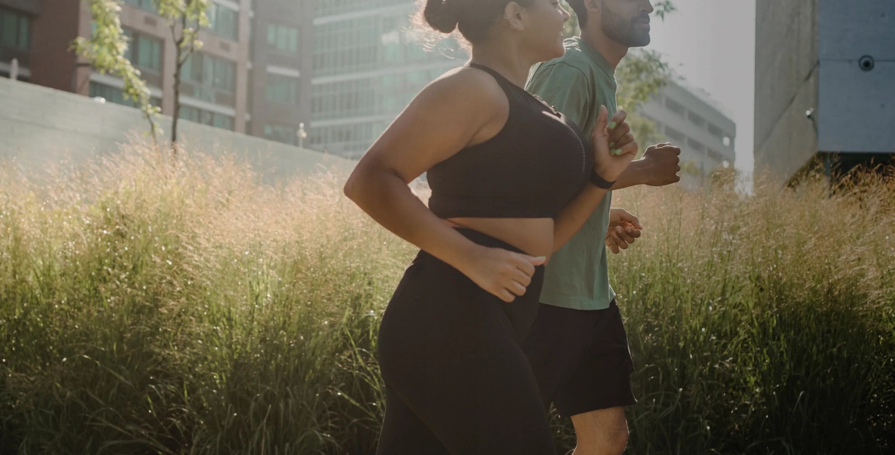 People running on an outdoor road